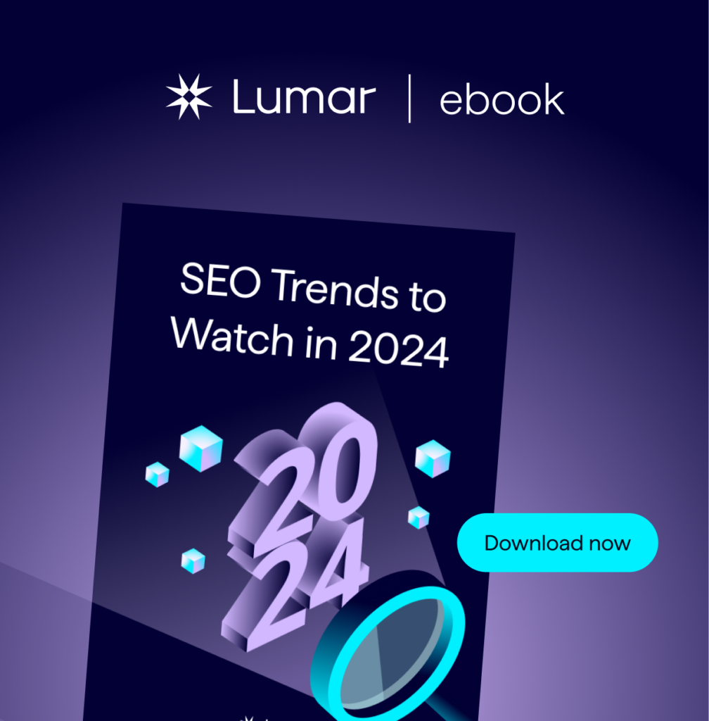 Lumar eBook banner - SEO Trends to Watch in 2023 - download now.