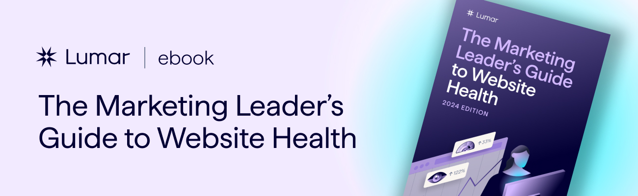 Lumar SEO eBook banner - the Marketing Leader's Guide to Website Health - 2024 Edition