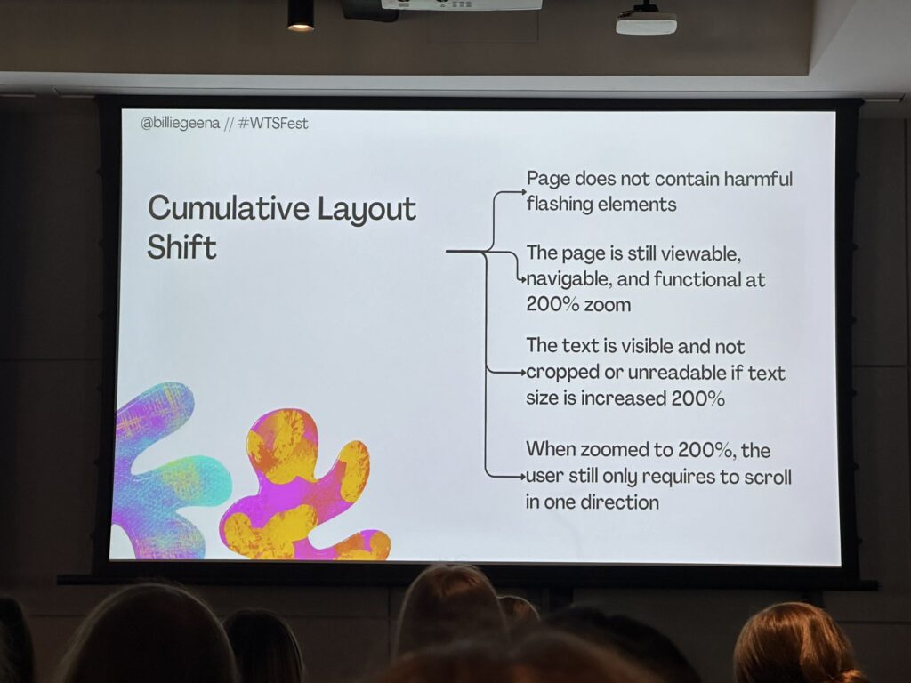 Billie Geena Hyde's slide on Cumulative Layout Shift at WTSFest London