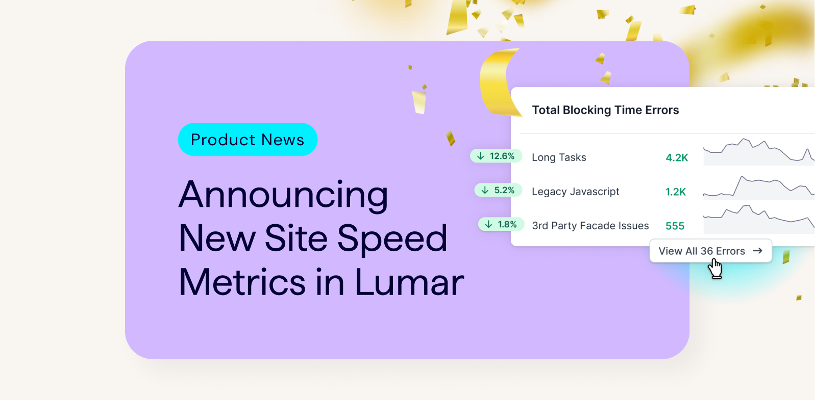 Banner Announcing New Site Speed Metrics in Lumar