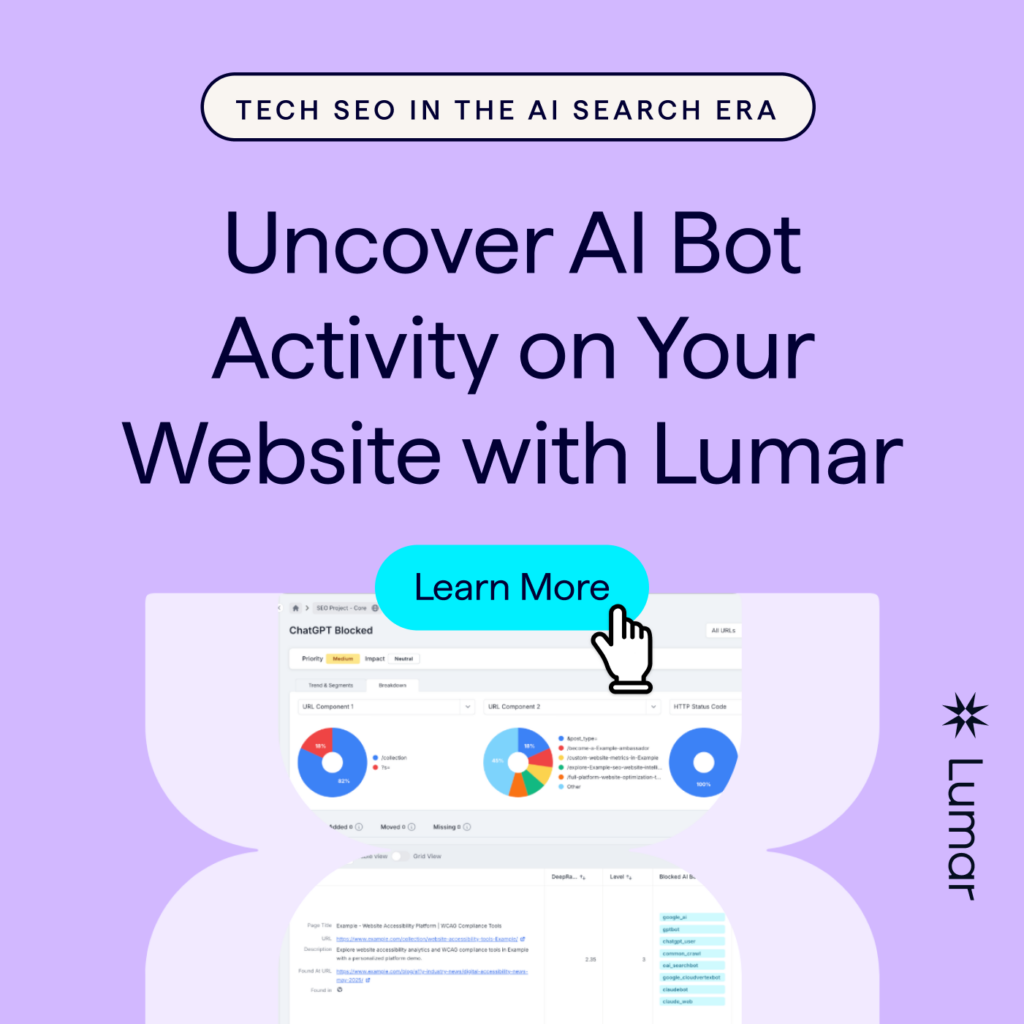 Uncover AI Bot Activity on Your Website with Lumar