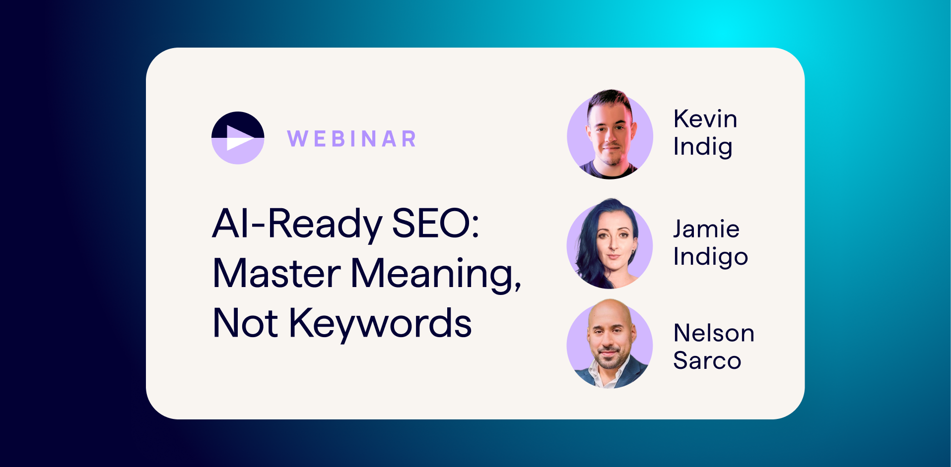 Webinar - July 23 2025 - Lumar - Register Now - AI Ready SEO - Optimizing for Meaning, Not Keywords