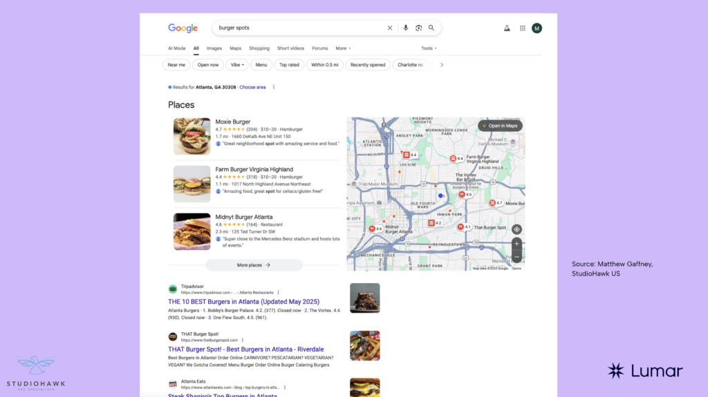 example of classic Google SERP in 2025
