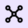 icon - hub and spoke topic cluster graphic - representing topical authority guides and learning resources