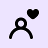 website learning academy icon - person with heart - representing web accessibility topics