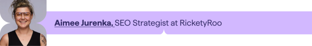 Aimee Jurenka, SEO Strategist - Author flag for Lumar's 2026 SEO Trends Report. 