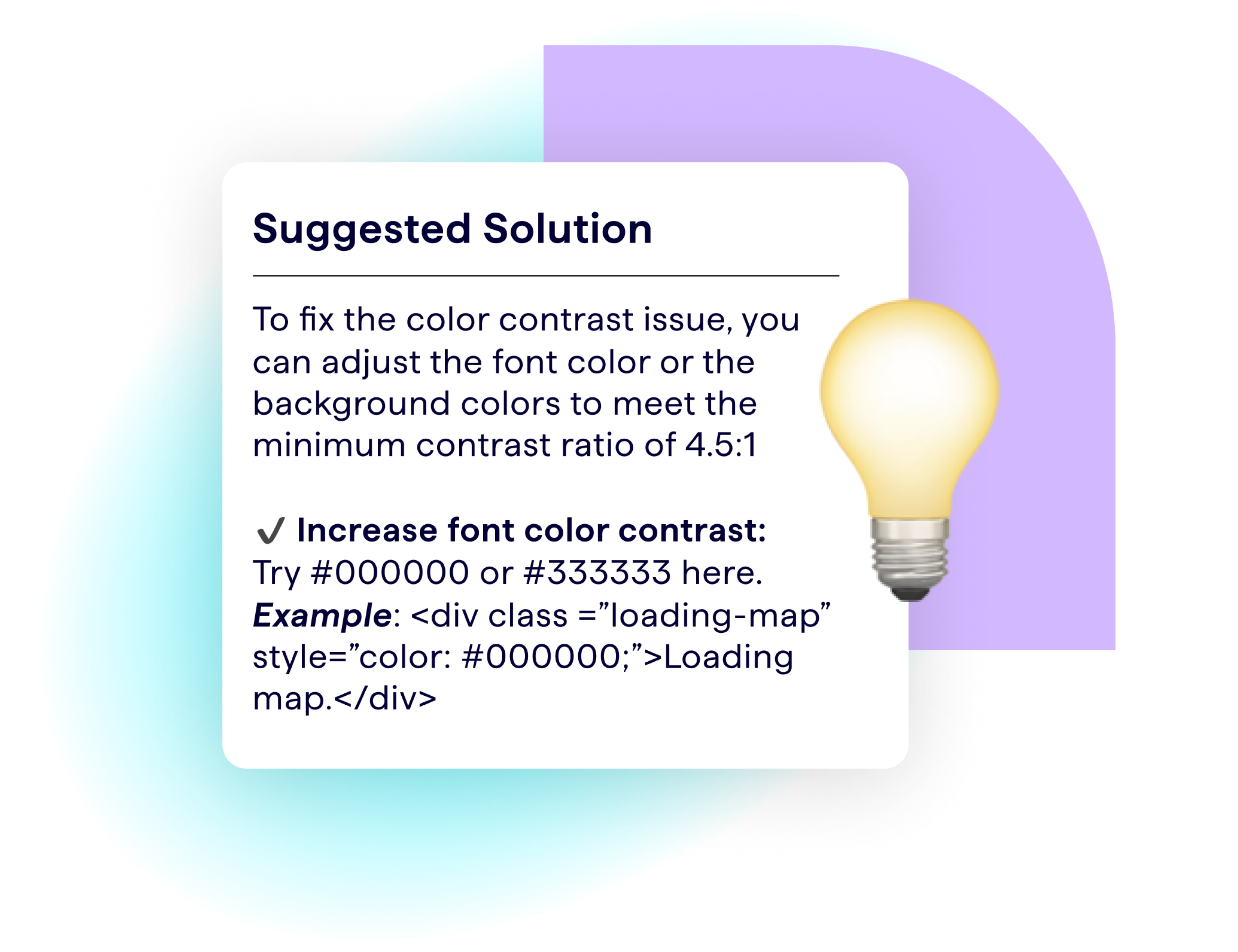 Lumar web accessibility tools with auto suggestions to fix a11y issues.