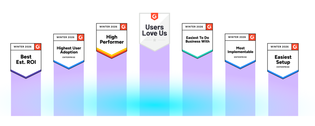 Lumar G2 Badges 2026 - Best ROI, Easiest to Do Business With, High Performer, Easy to Implement, for SEO and web optimization platform G2 scores for enterprise and mid-market software reviews 2026.