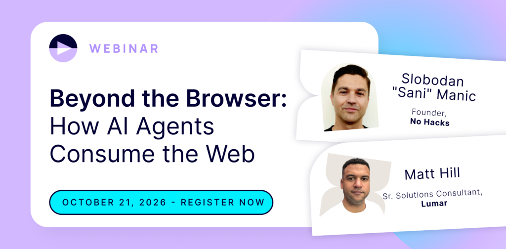How AI Agents Consume the Web webinar banner