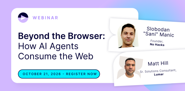How AI Agents Consume the Web webinar banner